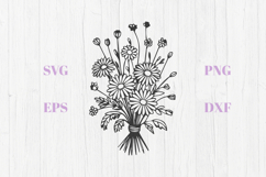 Wild flowers daisies bouquet SVG Product Image 1