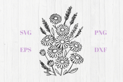 Daisy Wildflower Bouquet SVG Product Image 1
