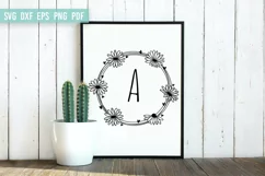 Daisies Wreath SVG| Wildflower SVG| Farmhouse Sign SVG Product Image 2