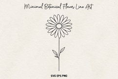 Minimal Botanical Flower SVG, Thin Line Floral Outline, PNG. Product Image 1
