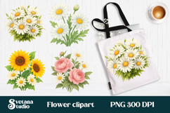 Daisy flower clipart PNG design | Summer flower sublimation Product Image 1