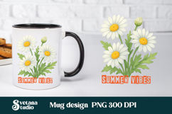 Daisy flower mug wrap | Flower mug background Product Image 1