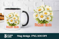 Daisy flower mug wrap | Flower mug background Product Image 1