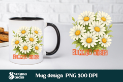 Daisy flower mug wrap | Flower mug background Product Image 1