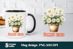 Daisy flower mug wrap | Flower mug background Product Image 1