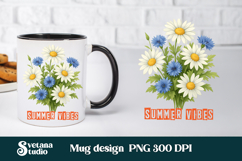 Daisy flower mug wrap | Flower mug background Product Image 1