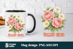 Daisy flower mug wrap | Flower mug background Product Image 1