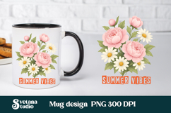 Daisy flower mug wrap | Flower mug background Product Image 1