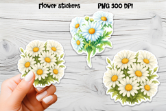Daisy flower stickers | Printable floral sticker PNG Product Image 1