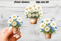 Daisy flower stickers | Printable floral sticker PNG Product Image 1