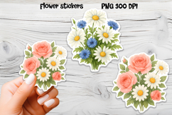 Daisy flower stickers | Printable floral sticker PNG Product Image 1