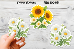 Daisy flower stickers | Printable floral sticker PNG Product Image 1