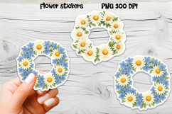 Daisy flower stickers | Printable floral sticker PNG Product Image 1