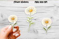 Daisy flower stickers | Printable floral sticker PNG Product Image 1
