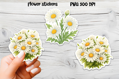 Daisy flower stickers | Printable floral sticker PNG Product Image 1