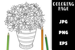 Vase of Daisy Flowers Coloring Page Product Image 1