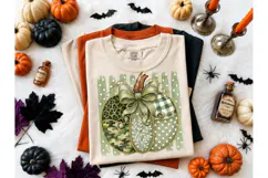 Green Pumpkin Bow Fall PNG Sublimation Product Image 2