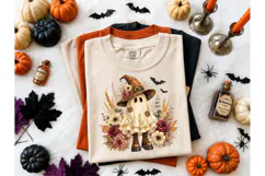 Boho Ghost Witch Floral Halloween PNG Product Image 2