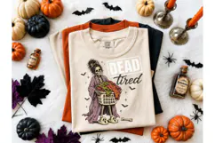 Dead Tired Skeleton Laundry PNG Tee Product Image 2