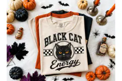 Black Cat Energy PNG Vintage Tee Design Product Image 2