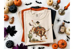 Bull Rider Western Cowboy PNG Tee Design Product Image 2