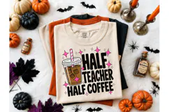 Half Teacher Half Coffee PNG Tee Design Product Image 2