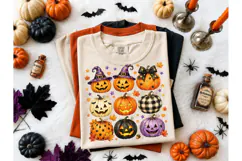Halloween Pumpkin Grid PNG Shirt Design Product Image 2