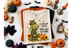 God's Got A Plan Frog Fall PNG Tee Product Image 1