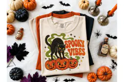 Spooky Vibes Black Cat Halloween PNG Product Image 2