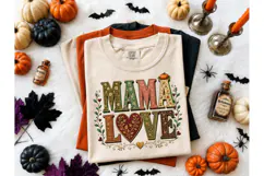 Mama Love Fall Halloween PNG Shirt Desig Product Image 2