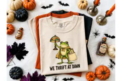 We Thrift At Dawn Frog PNG Tee Design Product Image 2