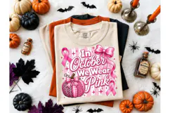 In October We Wear Pink PNG Tee Product Image 2