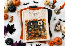 Halloween Teddy Bear Haunted House PNG Product Image 2