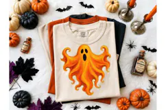 Orange Ghost Halloween PNG Shirt Design Product Image 2