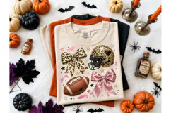 Football Coquette Bow Leopard PNG Tee Product Image 1