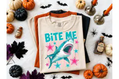 Bite Me Shark PNG Tee Sublimation Design Product Image 2