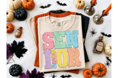 Senior 2025 Retro Colorful PNG Tee Desig Product Image 2