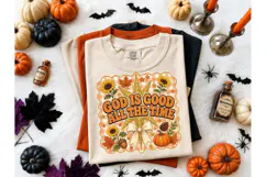 God Is Good All The Time Fall PNG Tee Product Image 1