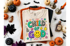 Child of God Retro Smiley PNG Tee Design Product Image 2