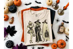Halloween Trio Witch Ghost PNG Tee Desig Product Image 1