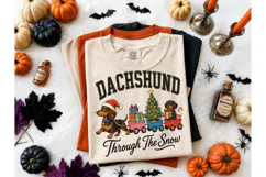 Dachshund Through The Snow PNG Tee Product Image 1