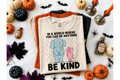 Be Kind Elephant Pig PNG Shirt Design Product Image 1