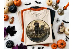 Black Lab Duck Hunting Boat PNG Tee Product Image 2