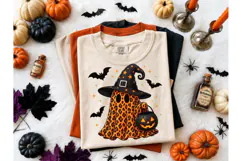 Leopard Ghost Witch Halloween PNG Tee Product Image 2