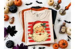 Retro Winking Santa PNG Christmas Tee Product Image 2