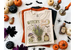 Witch's Herb Garden Halloween PNG Tee Product Image 2