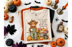 God's Got a Plan Highland Cow PNG Tee Product Image 1