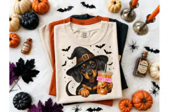 Halloween Dachshund Witch PNG Tee Design Product Image 1