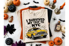 I Survived NYC Trip Halloween PNG Tee Product Image 1