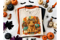 Highland Cow Fall Halloween PNG Tee Product Image 2